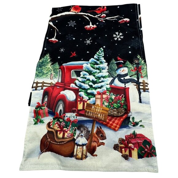 Sambosk Christmas Tree Truck Table Runner Snowman Farmhouse Table Runners READ - Picture 1 of 6